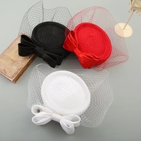 Vintage Kadın Gelin Düğün Şapkası Kentucky Derby Kilise Ascot Sinamay Düğün Partisi Şapkası Baş Aksesuarı