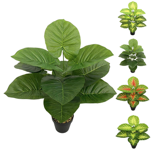 Fausse plante décorative d'intérieur, bonsaï artificiel petites plantes grandes feuilles sans <span class=keywords><strong>pot</strong></span>, <span class=keywords><strong>pot</strong></span> de fleur intérieur avec fleur artificielle - Product Image 2