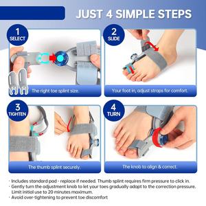 Corrector de Juanetes, Enderezador de Dedos Grandes, Férula Ajustable de Silicona para Mujeres y Hombres, Alivio del <span class=keywords><strong>Dolor</strong></span> de Juanetes, Uso Diurno/Nocturno - Product Image 6