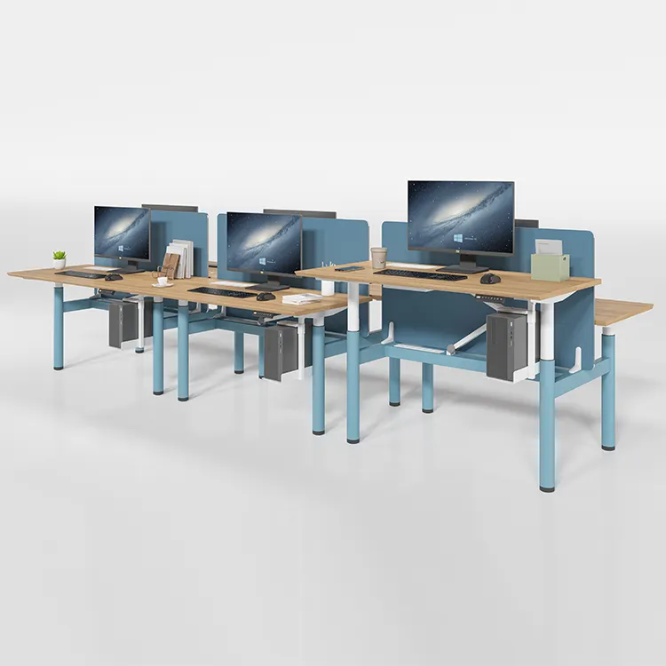 Conjunto de mesa de trabalho com suporte e mesa de escritório elétrica motorizada, mesa de trabalho modular com altura ajustável