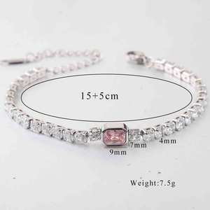 Pulseras de tenis Rinhoo de acero inoxidable 316L con circonitas, para mujer, estilo INS, ligeras, de lujo, impermeables, chapadas en oro de 18K PVD. - Product Image 6