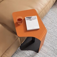 Table d'appoint moderne de luxe en cuir petite table basse d'angle pour la maison petit appartement meubles de salon de luxe fabriqués