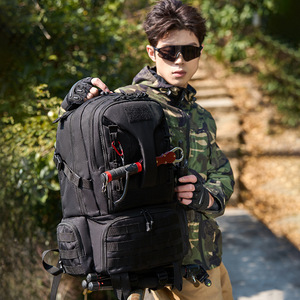 Masawei Tactical <b>Backpack</b> <b>Large</b> <b>Capacity</b> Molle System Outdoor Hiking Unisex Sports <b>Backpack</b> Black - Product Image 4