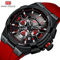 MINI FOCUS Jam Tangan Kuarsa Multifungsi untuk Pria Jam Tangan Olahraga Silikon Mewah Bermerek Teratas Jam Tangan Pria Jam Tangan Chronograph Modis