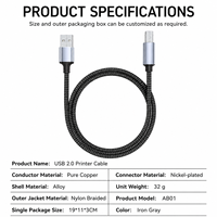 Cable USB B Midi de Alta Velocidad 480Mbps, 1.5m 3m 5m, Cobre Estañado Trenzado, para Piano Electrónico, Interfaz de Audio, Cable de Impresora USB B