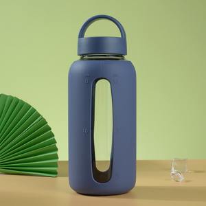 800Ml taza térmica de borosilicato alto aislamiento silicona cubierta vidrio portátil botella de agua de mano - Product Image 6