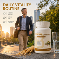 Capsules de Ginseng Panax en Gros, Vitalité Herbacée, Bien-être Quotidien, Flacon de 60 Comprimés, Fabricant de Marque Privée