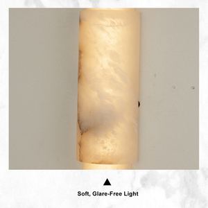 Applique murale LED à colonnes superposées sculptées à la main, <span class=keywords><strong>en</strong></span> <span class=keywords><strong>albâtre</strong></span> naturel et acier inoxydable, pour villas de luxe modernes - Product Image 4