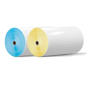 Etiqueta de papel térmico ecológico tamanho grande, adesivo permanente à prova d'água, tamanho personalizado para transporte industrial e uso artesanal