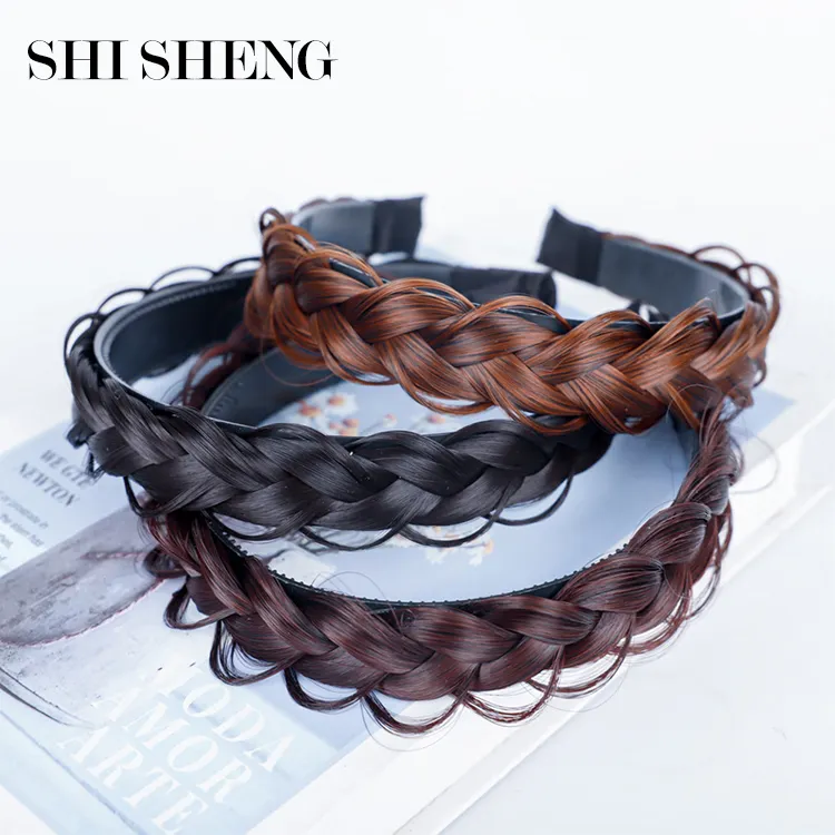 SHI SHENG Retro trançado torcido com dentes trançado com cabelo sintético para acessórios de cabelo feminino fio de alta temperatura