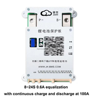 JK-BD6A24S10PJk Bms Jikong - Sistema de Gestión de Baterías Inteligente con CAN, RS485, Bluetooth, 8S - 24S, 100A, Balance Activo Inteligente, 600mA, 0.6A