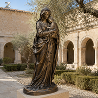 Sculpture religieuse Pieta en bronze, artisanat métallique, moulée à la main, écologique, statue catholique pour la décoration d'églises, de commémorations et de jardins