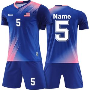 Camiseta de Fútbol Personalizada Unisex para Adultos, Cuello en V, Sublimada, Transpirable, de Malla, Secado Rápido, Media Manga, con Número de Equipo, Deportiva - Product Image 1