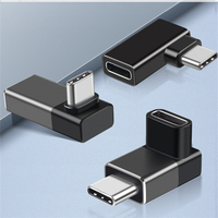 Adaptor USB-C Sudut Kanan 90 Derajat, Konektor Ekstensi Tipe-C Bentuk L, Pria ke Wanita