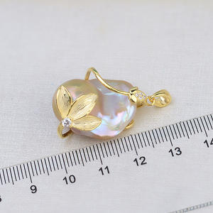 Colgante de Plata S925 Hecho a Mano con Diseño de Hoja Barroca Grande para Mujer, Base Vacía para Perla de Forma Especial, Accesorio para Joyería DIY - Product Image 4