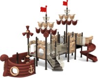 Ensemble de jeux d'extérieur sur mesure pour enfants, avec toboggan en spirale et maisonnette, pour jardin résidentiel, parc urbain, école