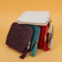 SIFOO Pochette de rangement pour bijoux personnalisée avec logo, sac de voyage portable pour boucles d'oreilles et bracelets, organiseur de bijoux en microfibre coloré
