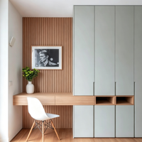Armoire de chambre modulaire sur mesure avec éclairage LED, portes en panneaux de mélamine, bois durable, moderne et écologique pour salon et maison