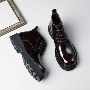 New Luxury Men's Lace up <b>Platform</b> Leather <b>Boots</b> Fashionable Outdoor Work <b>Boots</b> with Comfortable Soles Business Leather <b>Boots</b> - Product Image 5