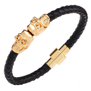 Vnox — <span class=keywords><strong>bracelet</strong></span> en améthyste pour homme et femme, bijou personnalisé, <span class=keywords><strong>de</strong></span> haute qualité, porte-bonheur, style punk, avec crâne bleu, <span class=keywords><strong>oeil</strong></span> <span class=keywords><strong>de</strong></span> mort - Product Image 2