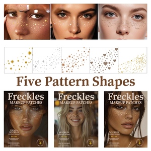 Pegatinas de Tatuajes Temporales Metálicos con Purpurina para Cuerpo y Rostro, Parches de Maquillaje Impermeables para Fiestas y Festivales - Product Image 3