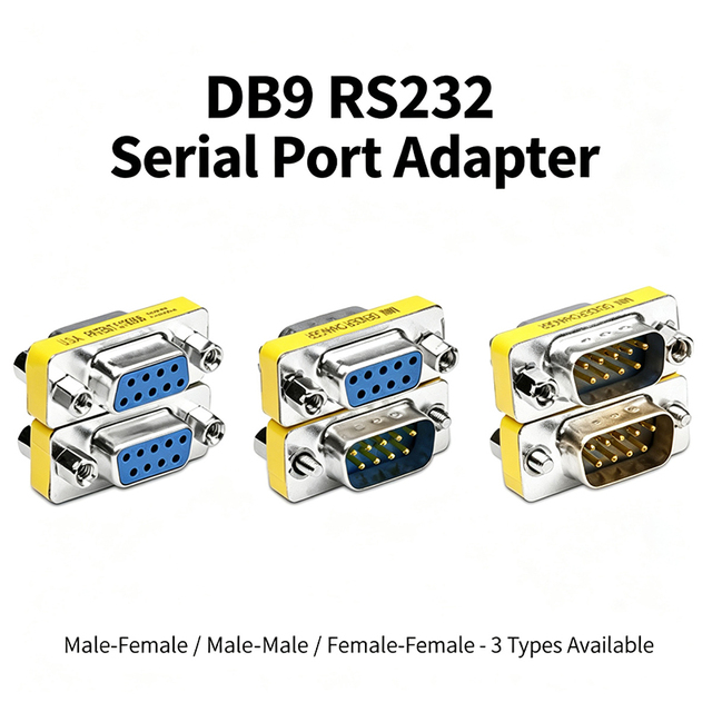 DB9 RS232 Serial Port Gender Changer Adapter 9 Pin D-Sub Connector for PC Computer Printer Modem