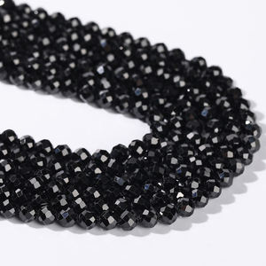 JD GEMS 2-4mm Natural Faceted <strong>Black</strong> Spinel <strong>Beads</strong> Surface Cut Gemstone String Mini Size Crystal <strong>Beads</strong> - Product Image 2