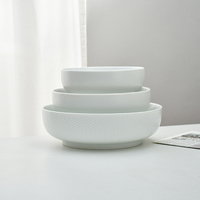 Bol à nouilles en céramique blanche pour ramen/grand bol à soupe, compatible micro-ondes, empilable, vaisselle minimaliste pour la maison et les restaurants