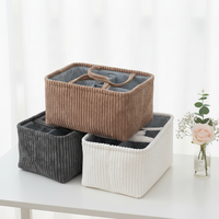Panier de rangement multifonctionnel rectangulaire pliable et portable de style rétro, grande capacité, écologique, pour mère et bébé, avec poignée