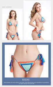 Conjunto de Bikini de ganchillo de punto para mujer, traje de baño de dos piezas con Espalda descubierta, microbikini dividido de ganchillo - Product Image 5