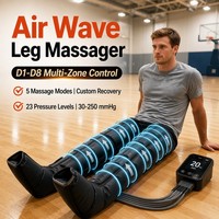 Nouvelles bottes de récupération à compression d'air à 8 chambres 2026 avec panneau numérique intelligent, 5 modes personnalisables, masseur de jambes sans fil pour athlètes de gym