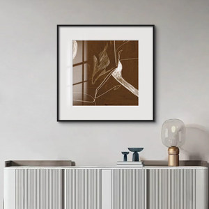 Art mural décoratif minimaliste italien pour salon, art géométrique abstrait <span class=keywords><strong>carré</strong></span>, art mural pour entrée, niche, noir et blanc, Wabi-Sabi - Product Image 3