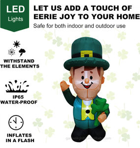 Luz LED de 4 pies con Alimentación por CC, Decoración Inflable de Leprechaun y Trébol de la Suerte para el Día de San Patricio, para Uso en Interiores y Exteriores, Hogar y Jardín - Product Image 6