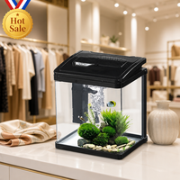 Aquarium de bureau pour poissons Betta avec filtre intégré, pompe à eau silencieuse et économe en énergie, lumière LED