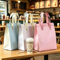 Sac isotherme jetable non tissé personnalisable avec logo pour café, gâteaux, desserts et plats à emporter