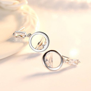 Orecchini a perno geometrici rotondi da donna, ispirati all'acqua, gioielli minimalisti freschi e alla moda - Product Image 4