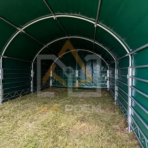 Refugio para Ganado de 6x6 m, Caballos, Cabras, Ovejas, Estructura de Acero Galvanizado en Caliente de Doble Capa de PE, Protección contra <span class=keywords><strong>Viento</strong></span> y Nieve, Refugio para Animales al Aire Libre - Product Image 4