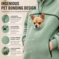 Sweat-shirt à capuche pour animaux de compagnie avec poche avant, en polaire, pour chat, unisexe, ample, chaud, pour petit chien