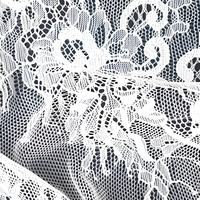 Dentelle française pour cils, 100% nylon extensible, appliqué tricoté, tissu jacquard multicolore pour robe de mariée