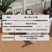 Dalles de terrasse en WPC à emboîtement facile, sans entretien, 300*300MM, pour extérieur, co-extrusion, composite extrudé, DIY