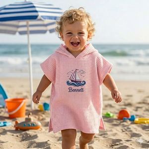 Cute Custom Cotton <b>Hooded</b> Absorbent <b>Towel</b> Personalized Kids Beach Poncho Name Embroidered Bath <b>Towel</b> Toddler Pool Cover Unique - Product Image 5