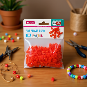 Perline Art Perler ILAN 5x5mm Rosso Pastello per Creazione di Gioielli Fai-da-Te - Product Image 3