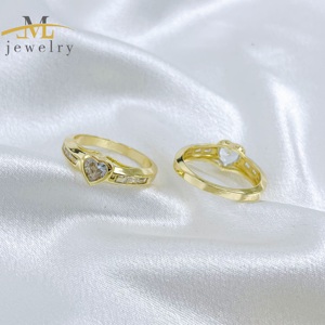 Anillo de Corazón Exquisito de Alta Calidad JML, Anillo de Piedras Preciosas de Moda en Oro Laminado de <span class=keywords><strong>14K</strong></span> para Mujer, Joyería de Oro Laminado al por Mayor, Anillo para el Día de San Valentín - Product Image 2