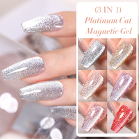 LILYCUTE 7ml Super Brillant Effet Platine Vernis Gel Œil de Chat Vente en Gros Usine Paillettes Argentées Vernis Gel Cateye pour Nail Art