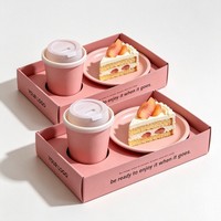Boîte d'emballage personnalisée pour combo repas rapide, sandwich, café, gobelet, ensemble de contenants à emporter, boîte repas pour le petit-déjeuner