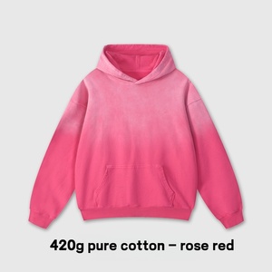 Felpe da Uomo con Cappuccio 420G Lavaggio ad Acqua <span class=keywords><strong>Abbigliamento</strong></span> Uomo Vintage - Felpa con Cappuccio Oversize Autunno/Inverno Personalizzata Colore Sfumato - Product Image 3