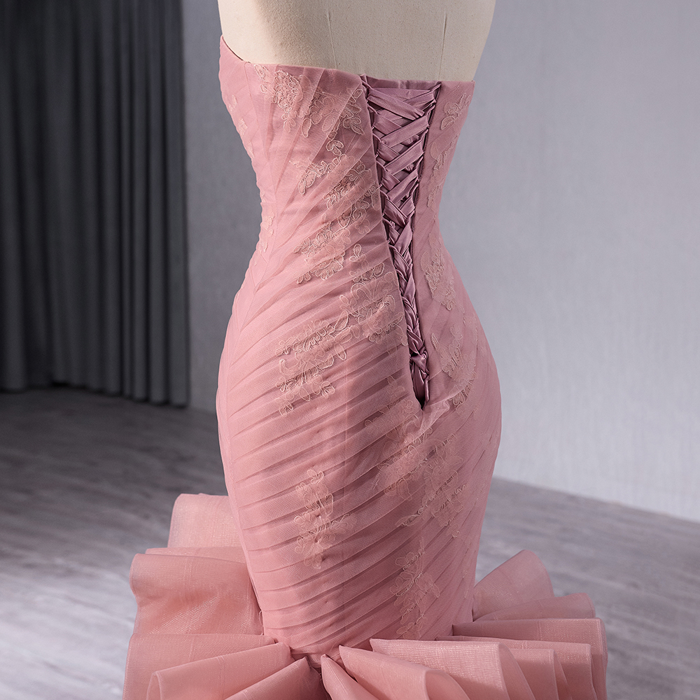 Jancember 241014 - Elegant Rose Pink Mermaid Evening Dress Jancember 241014 - Elegant Rose Pink Mermaid Evening Dress