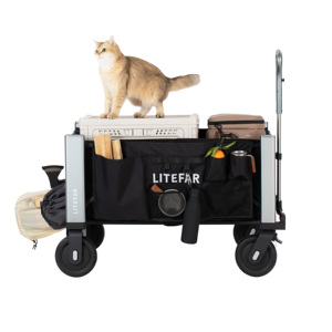 Fabricant de chariots électriques pliables intelligents OEM, moteur double 500W, tout-terrain, capacité de charge de 150 kg, chariot utilitaire télécommandé - Product Image 2