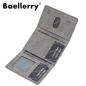 Baellerry Men's Short <b>Wallet</b> Gray 4 Inch Horizontal Card <b>Holder</b> Everyday Use - Product Image 4
