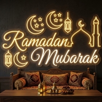 Enseigne néon personnalisée Ramadan Mubarak, décoration islamique pour la maison, lumière murale LED néon musulmane, enseignes néon personnalisées